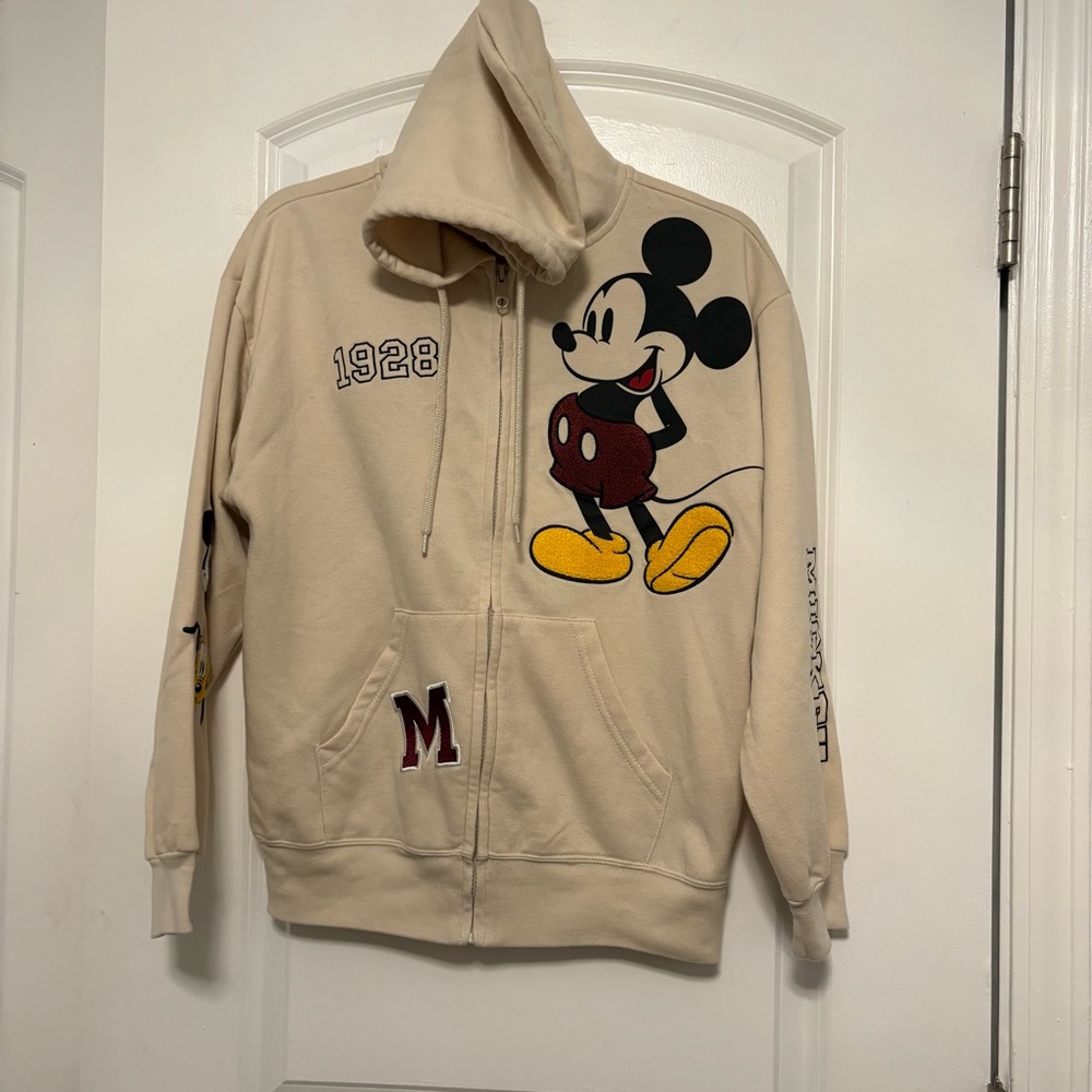 Vintage Mickey Mouse Beige Hoodie
